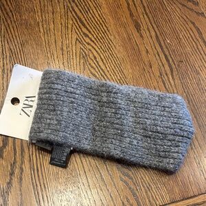 Zara Heather Gray Ribbed Knit Headband